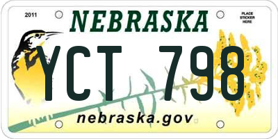 NE license plate YCT798