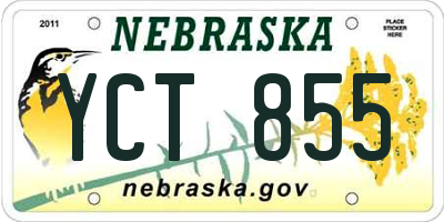 NE license plate YCT855