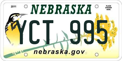 NE license plate YCT995