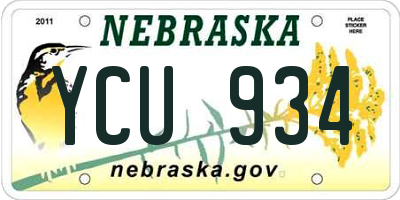 NE license plate YCU934