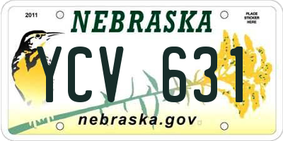 NE license plate YCV631