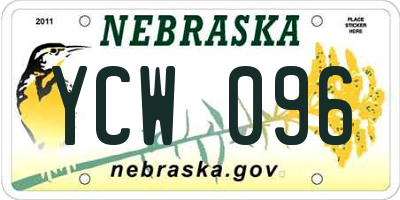 NE license plate YCW096