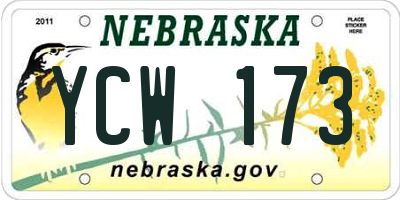 NE license plate YCW173