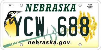 NE license plate YCW688