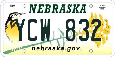 NE license plate YCW832