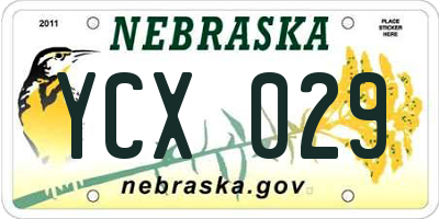NE license plate YCX029