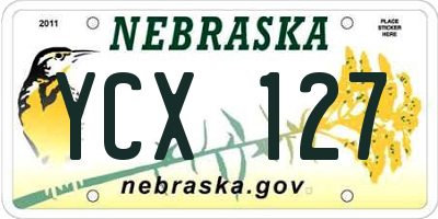 NE license plate YCX127