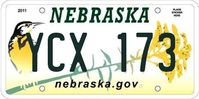 NE license plate YCX173