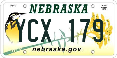 NE license plate YCX179