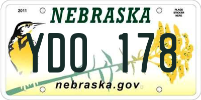 NE license plate YDO178