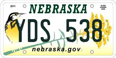 NE license plate YDS538