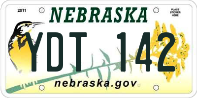 NE license plate YDT142