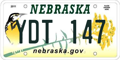 NE license plate YDT147