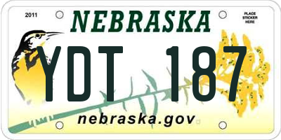 NE license plate YDT187