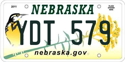 NE license plate YDT579