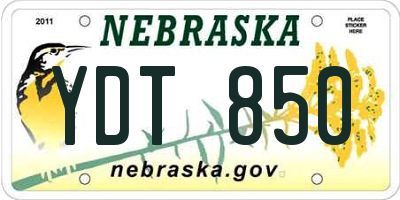 NE license plate YDT850