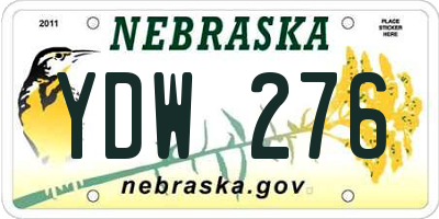 NE license plate YDW276