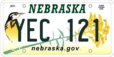 NE license plate YEC121