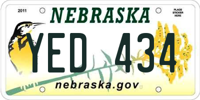 NE license plate YED434