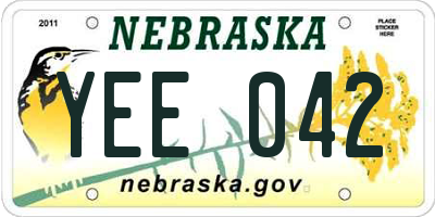 NE license plate YEE042