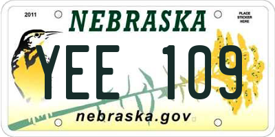NE license plate YEE109