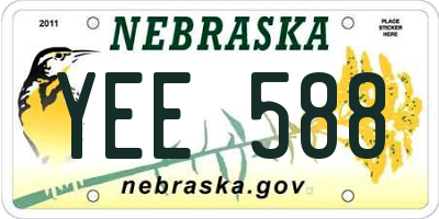 NE license plate YEE588
