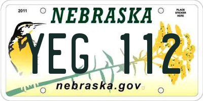 NE license plate YEG112