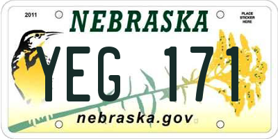 NE license plate YEG171
