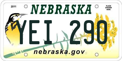 NE license plate YEI290