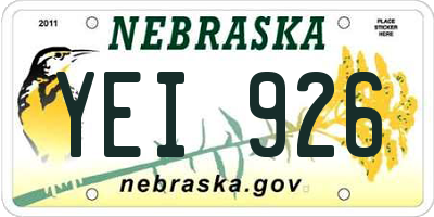 NE license plate YEI926