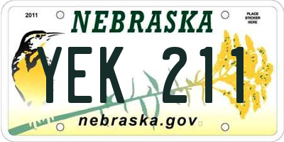 NE license plate YEK211