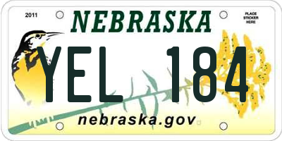 NE license plate YEL184