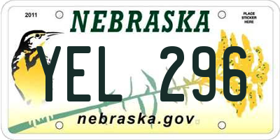 NE license plate YEL296