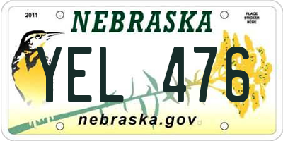 NE license plate YEL476