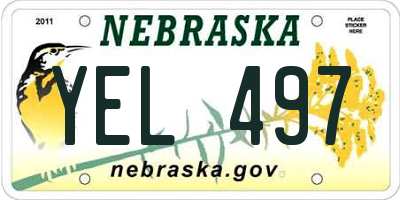 NE license plate YEL497