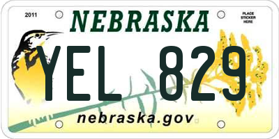 NE license plate YEL829