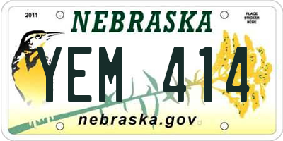 NE license plate YEM414