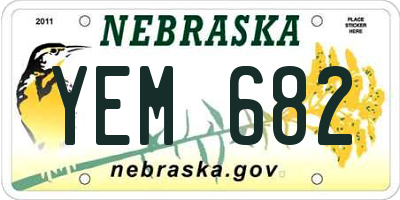 NE license plate YEM682