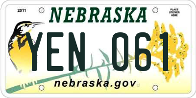 NE license plate YEN061