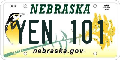NE license plate YEN101