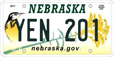 NE license plate YEN201