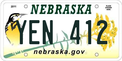 NE license plate YEN412