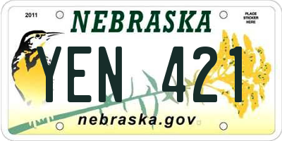 NE license plate YEN421