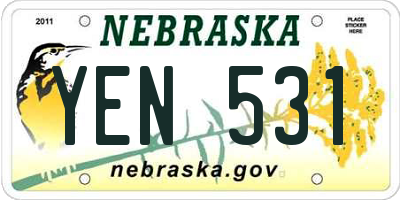 NE license plate YEN531