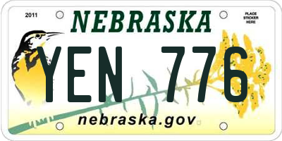 NE license plate YEN776