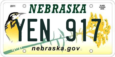 NE license plate YEN917
