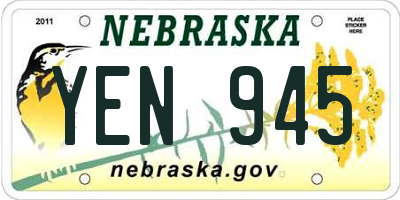NE license plate YEN945
