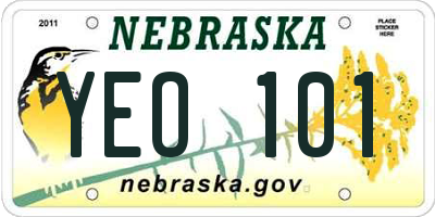 NE license plate YEO101