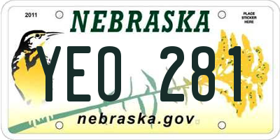 NE license plate YEO281
