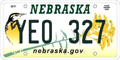 NE license plate YEO327